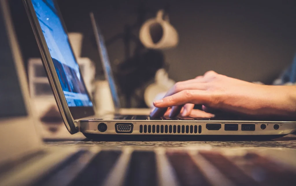 laptop typing