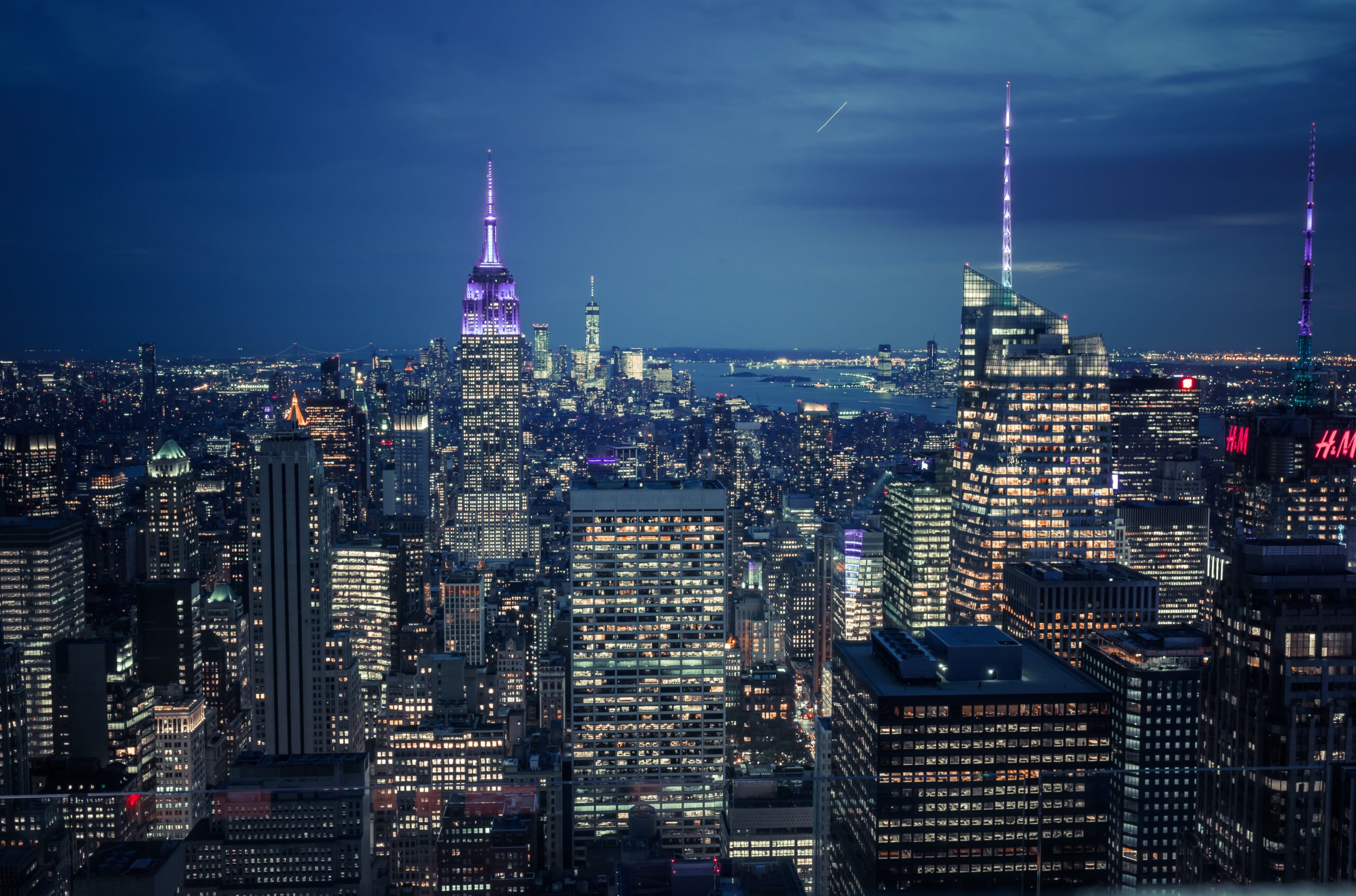 night sky over city