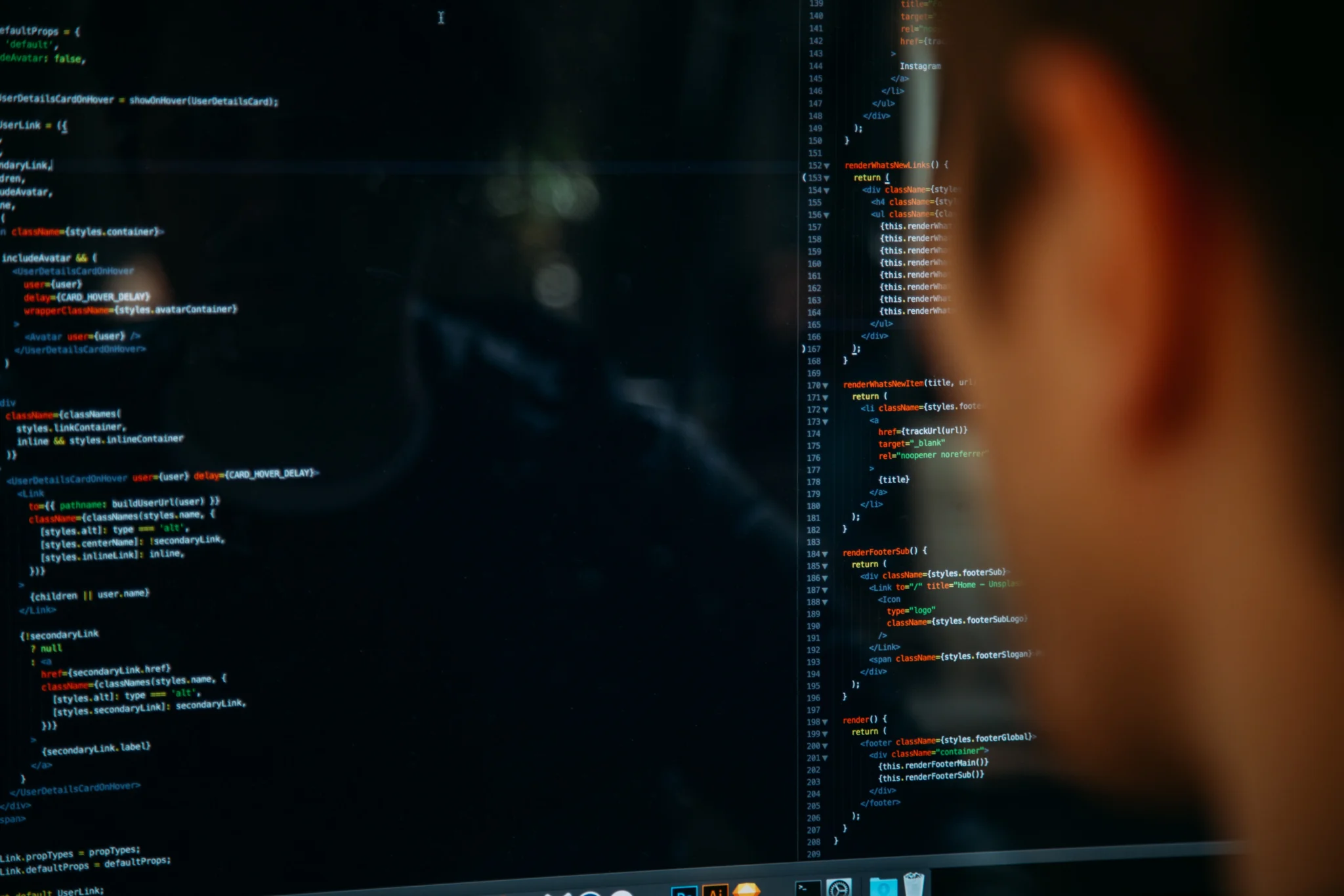 hacker coding on screen