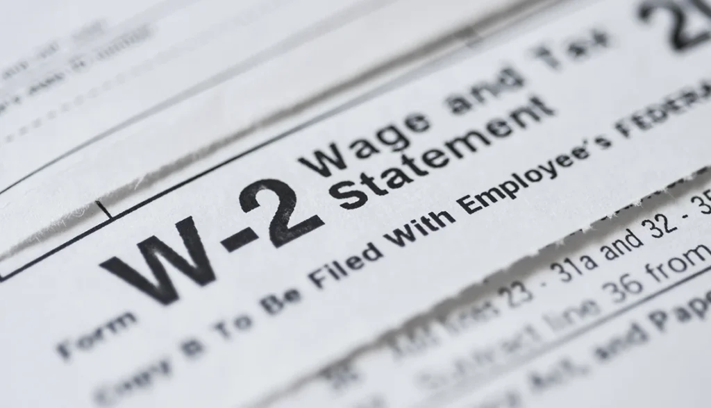 W2 income tax form