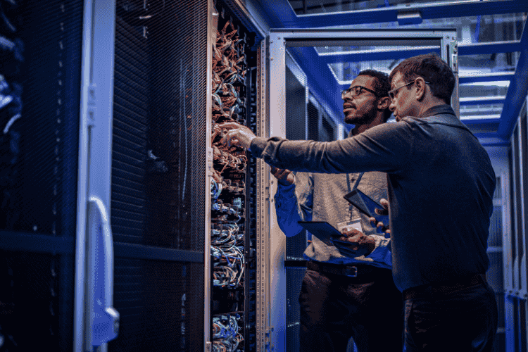 techs in server room
